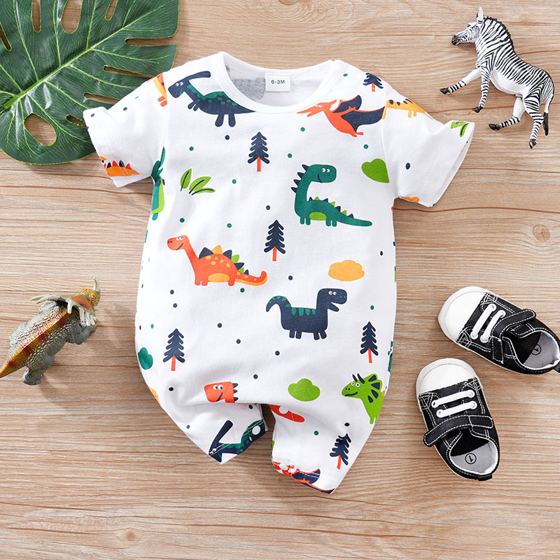 Baby Products On Sale - Одежда для новорожденных симпатичный мультяшный динозавр